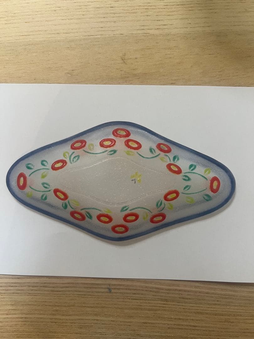 菱形皿　小　パート・ド・ヴェール ガラス 竹中悠記さん