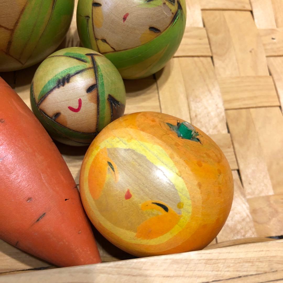 ひろえこけし 創作こけし 野菜 果物 14個