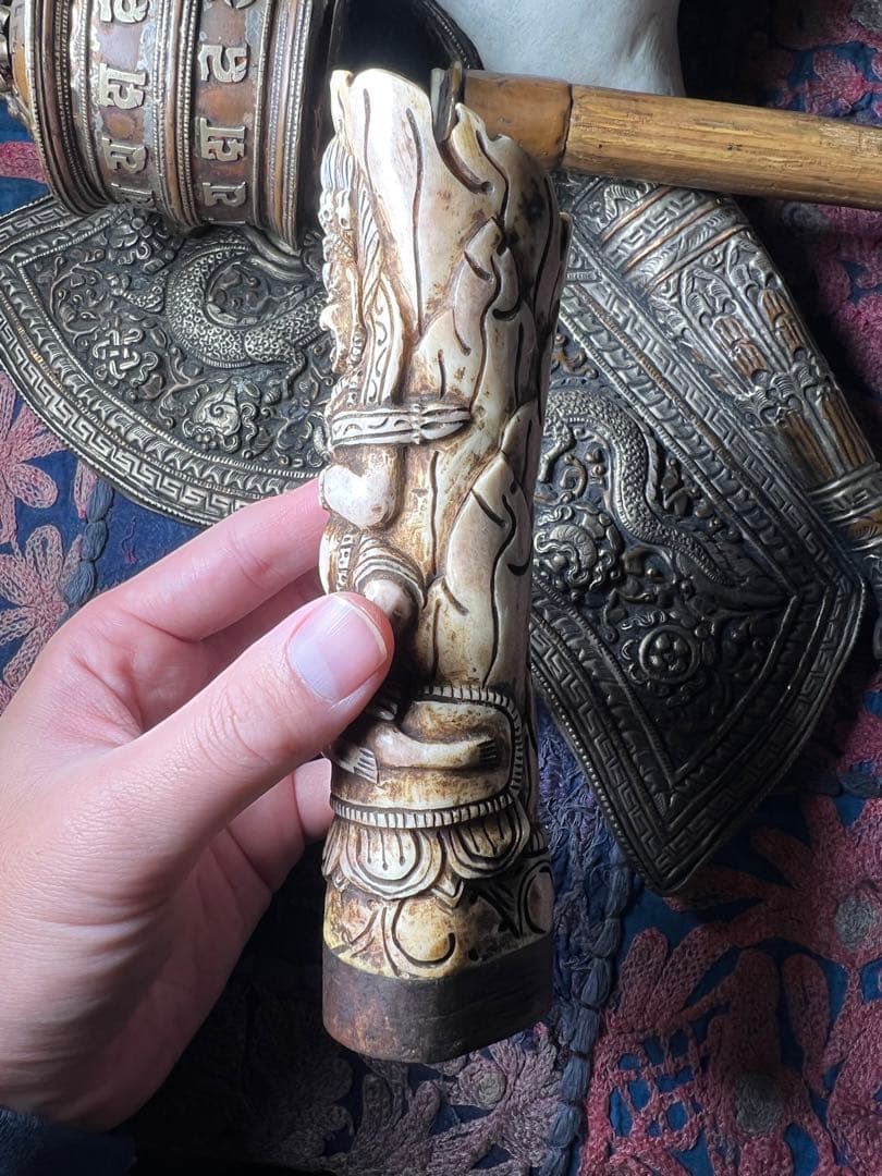 骨製　マハーカーラ像　ヴィンテージ　チベット　ネパール