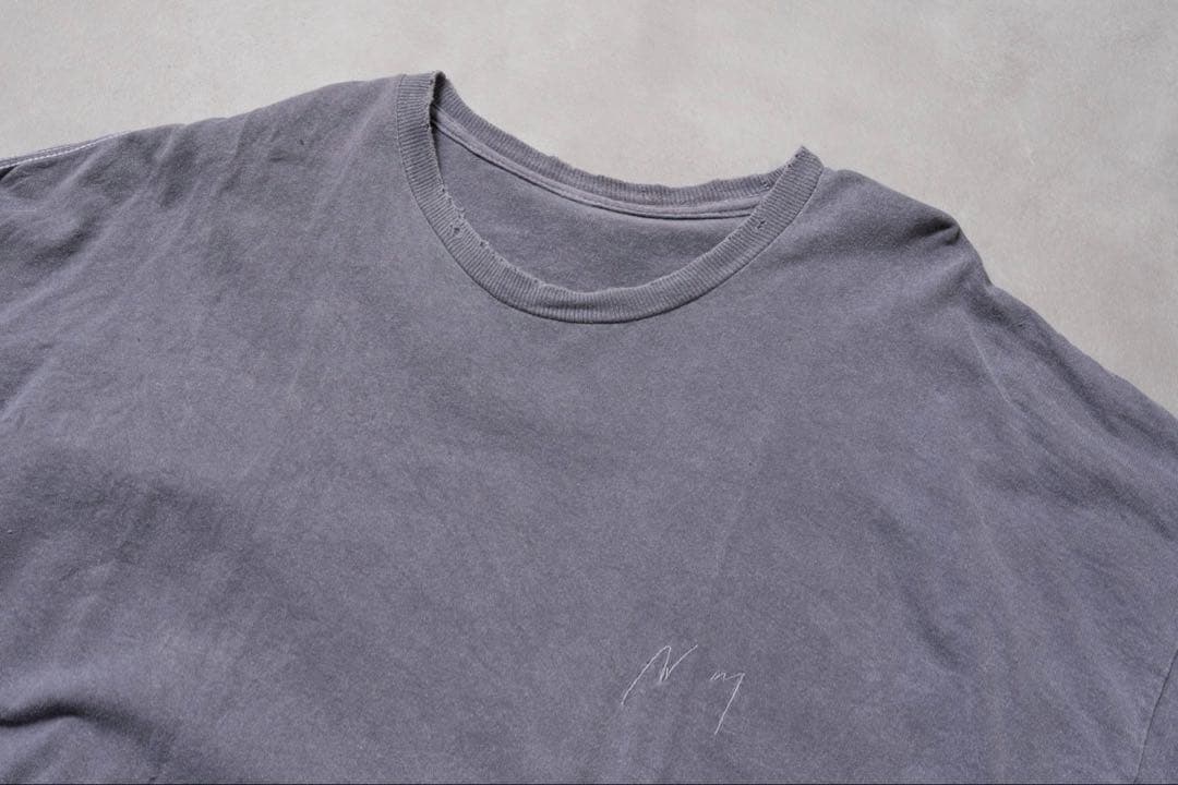 トップス ANCELLM EMBROIDERY DYED LS T-SHIRT