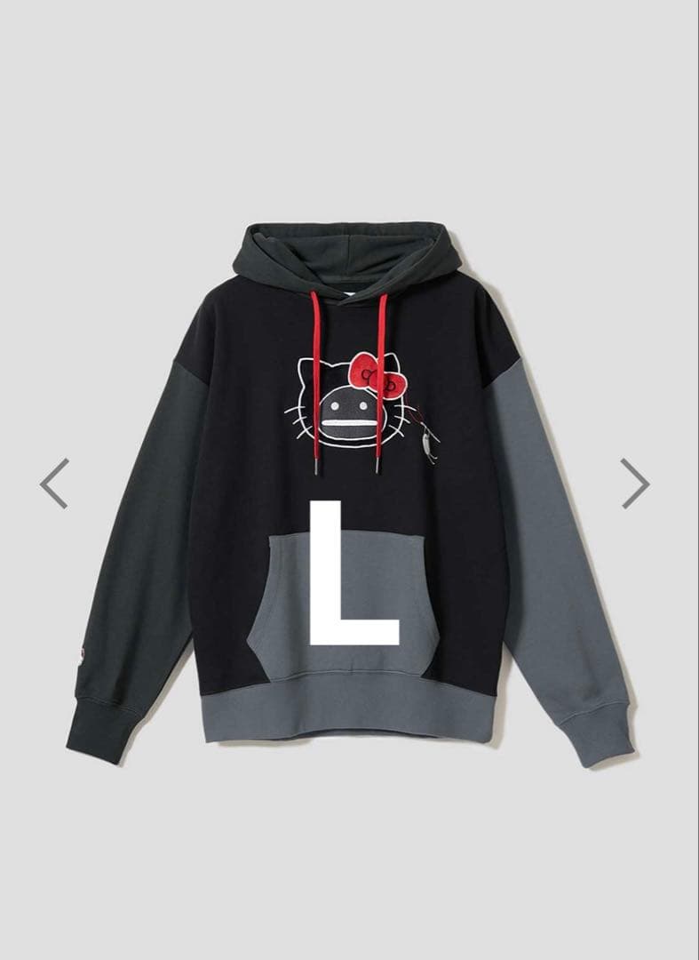 HELLO SHADOW フェイス｜裏毛ビッグシルエットパーカー　L