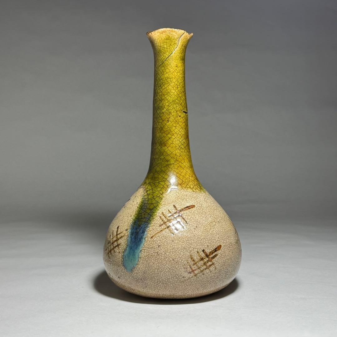 ◆瀬戸の名陶【加藤春丹】作 古瀬戸花瓶 伝世 江戸時代 茶道具◆