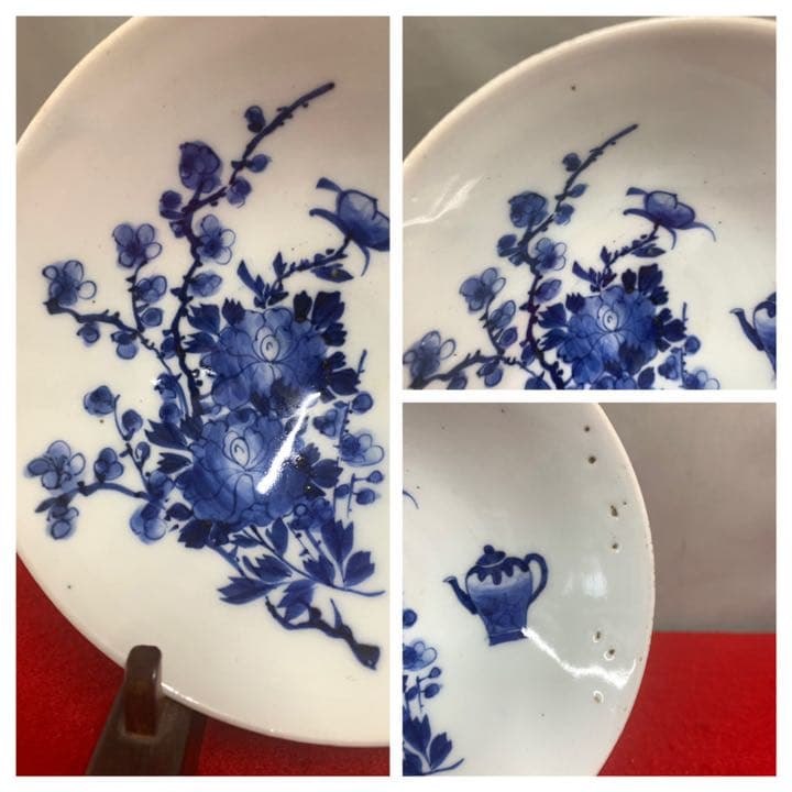 中国古美術　清朝染付け茶碗　茶道具　染付け　西き-6