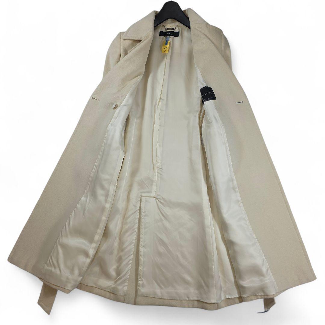 専用✨【美品 アンゴラ シルク】INED　チェスターコート　Aライン　ホワイト
