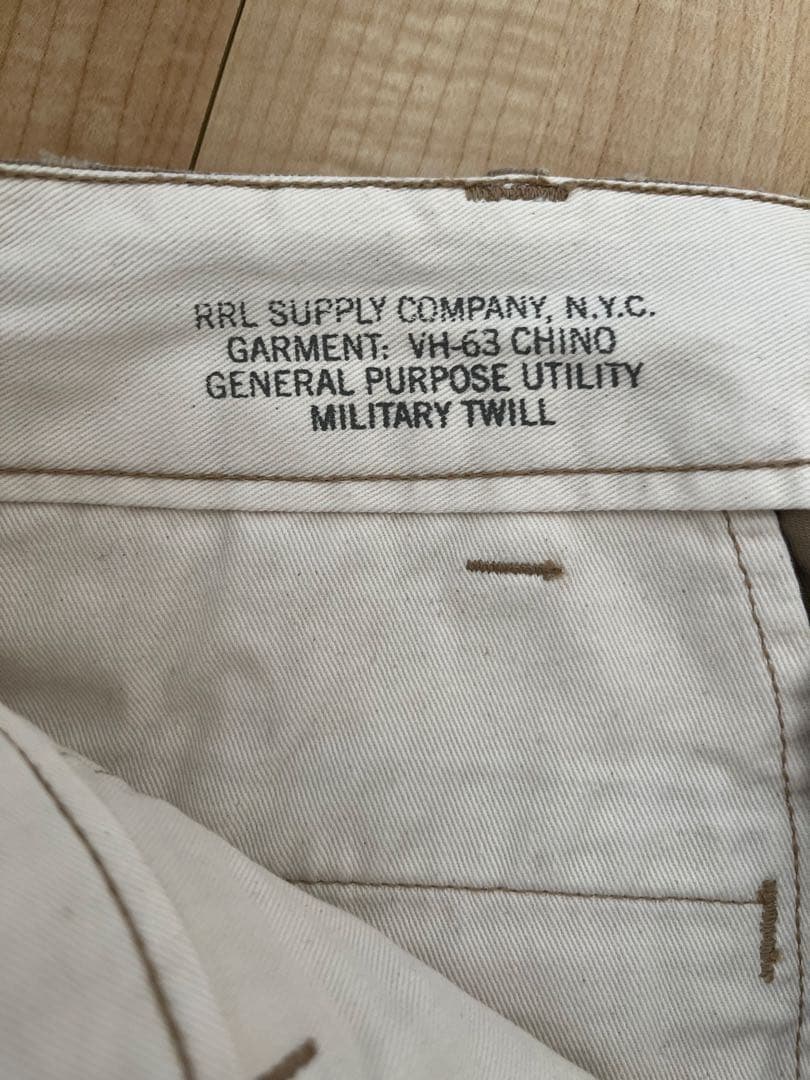 RRL ビームスプラス別注 VH-63 w29ベージュ チノパン ボタンフライ
