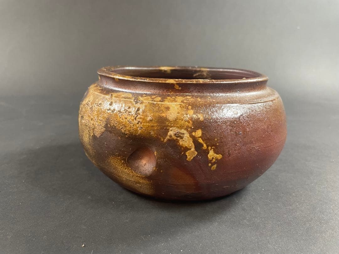 6 最終値下げ　原田陶月 備前 共箱 建水 茶器 茶道具