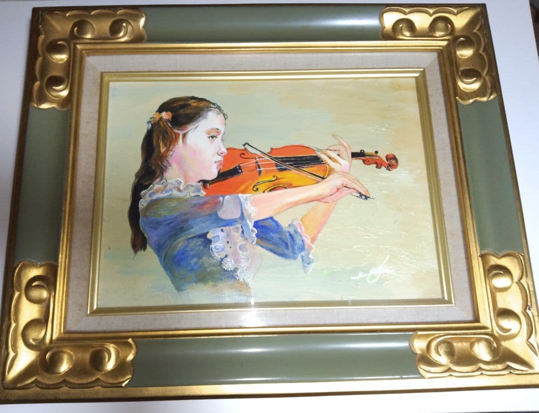 奥龍之介、絵画、油彩４号、G線上のアリア、肉筆、高級額縁、高塚省吾、宮永岳彦