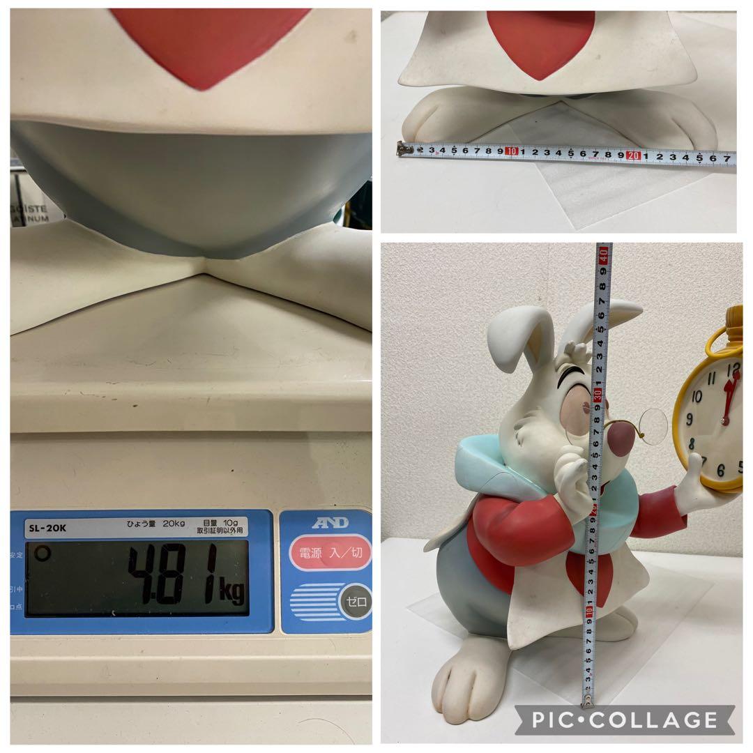 3-2701 激レア★不思議の国のアリス 白うさぎ 兎置き時計 ビッグフィギュア
