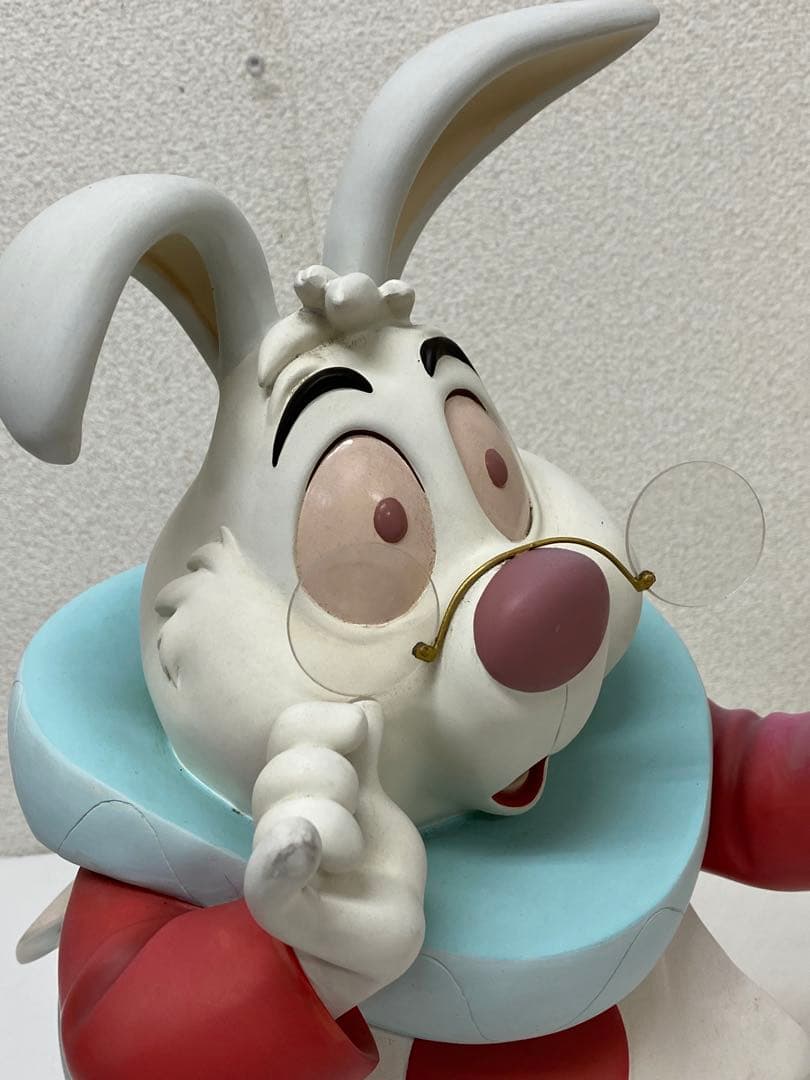 3-2701 激レア★不思議の国のアリス 白うさぎ 兎置き時計 ビッグフィギュア