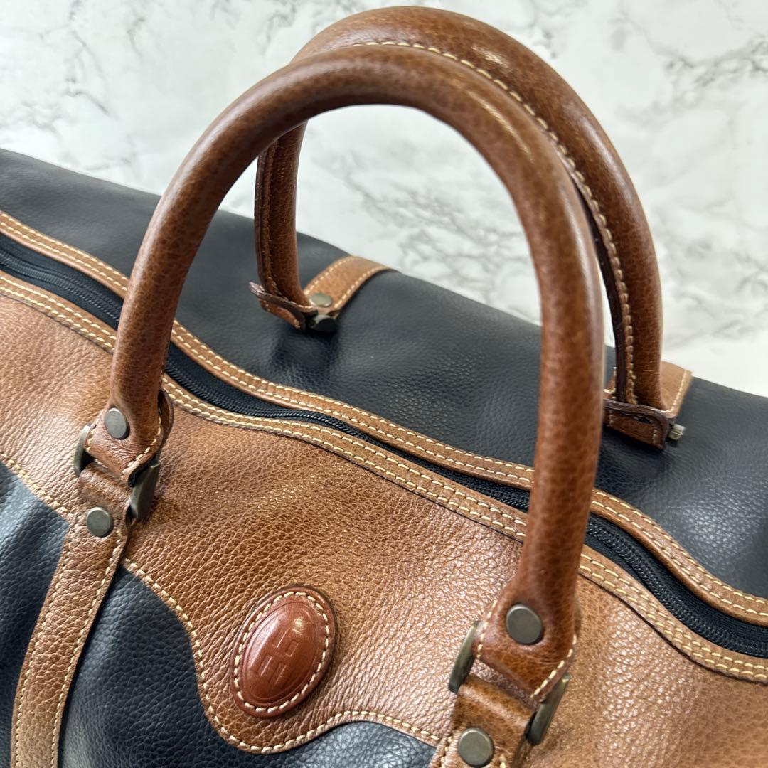 ヴィンテージ maruem マルエム 本革 レザー切替 ボストンバッグ 旅行