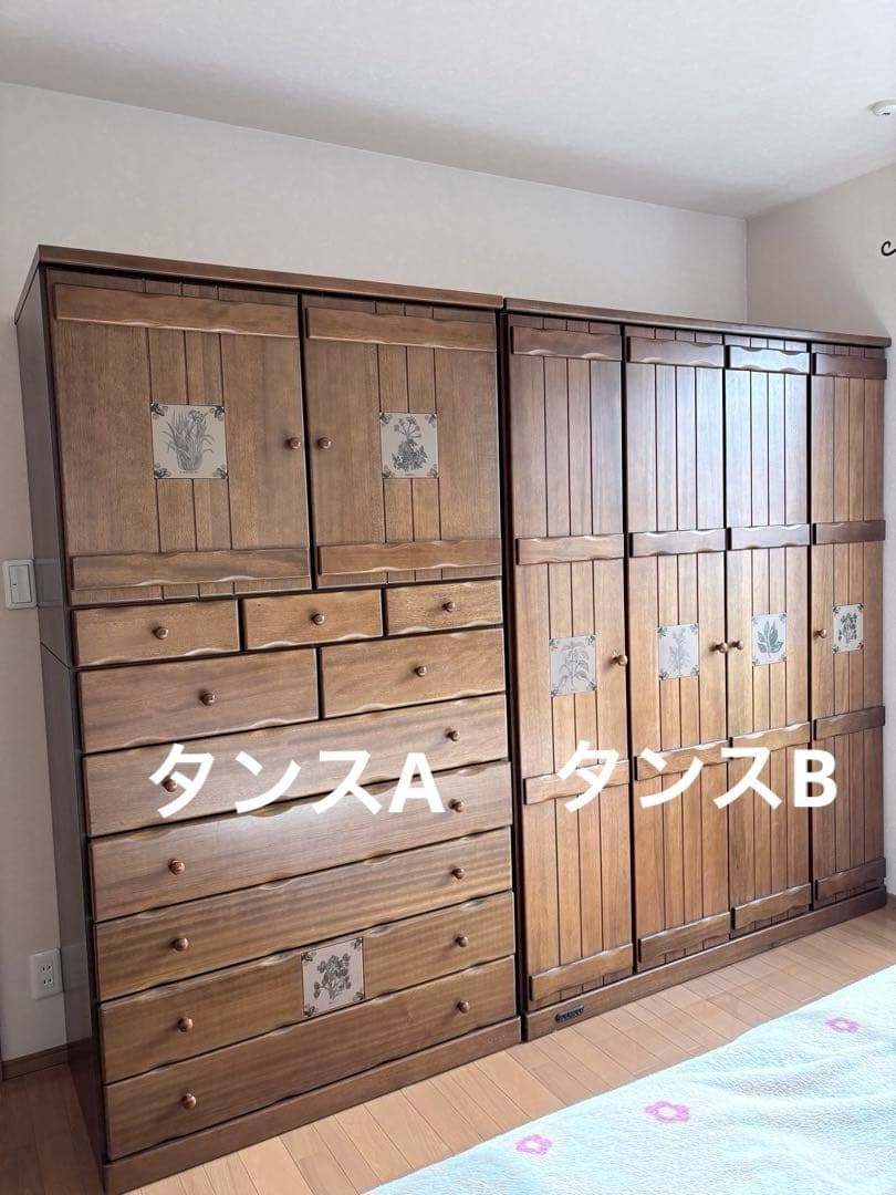 引越し処分 1/25まで｜スパニッシュ調 アンティーク タンスB 大型家具