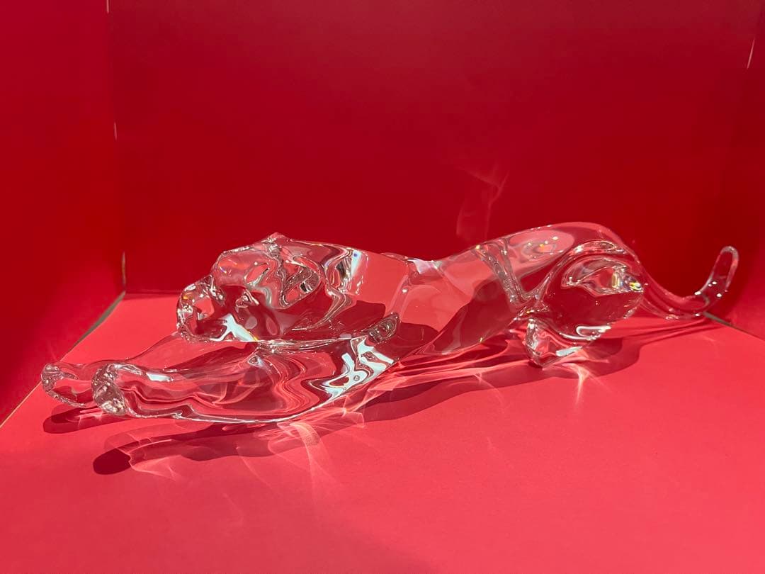 Baccarat バカラ チーター 38×8 cm パンサーリープ フィギュリン