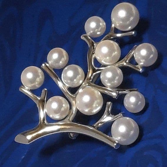 美品♡MIKIMOTO♡ミキモト♡幸福の木♡ブローチ♡シルバー