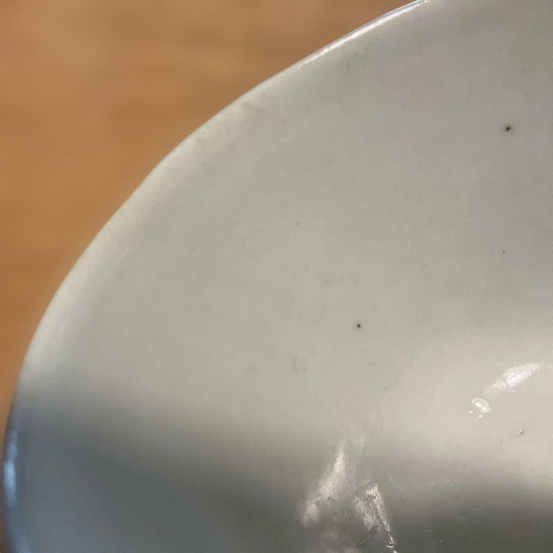 中国民国時代の風景画 茶碗 白地 赤絵