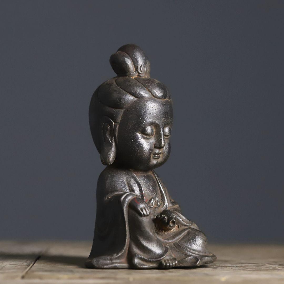 鉄器 鉄仏 観音菩薩仏像 阿弥陀仏 茶室禅意 置物 仏堂供養 装飾品 工芸品