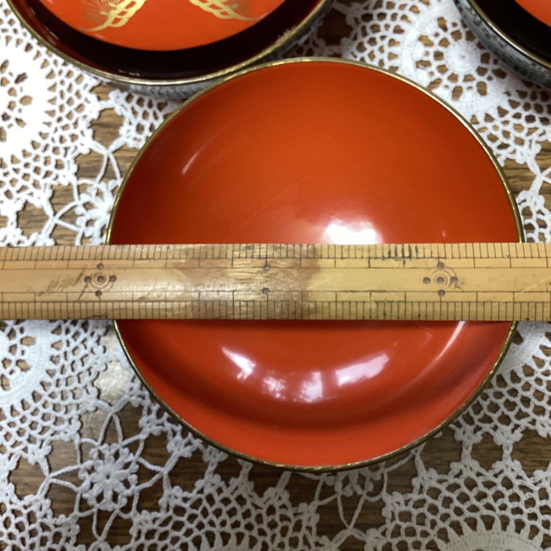 k2f18 漆器 蓋付き椀 セット 金色の鶴　10客