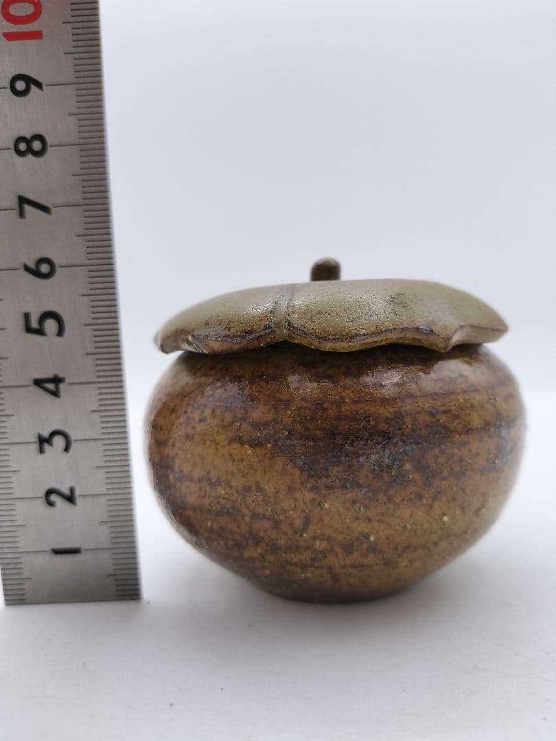 c479 茶器 柿 遠州七窯　志戸呂 廣前心斎　木箱 茶道具 古物