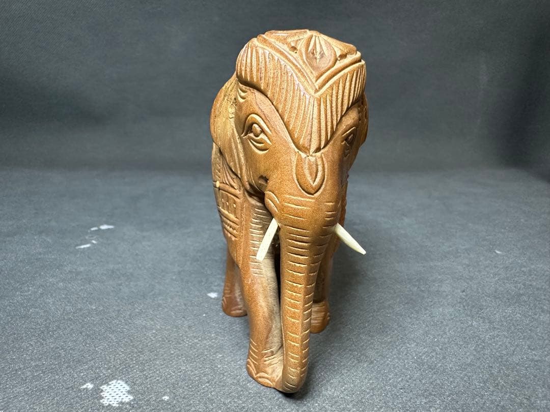 インド　白檀　象　木彫り　骨董 木像　木製　仏教　密教　置物　アンティーク