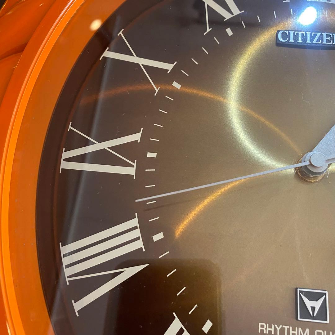 CITIZEN リペイント　壁掛時計 ミッドセンチュリー　昭和レトロ　オレンジ