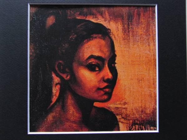 AGUS DJAJA（アグス　ジャヤ）、若い娘、希少画集画、新品額装付
