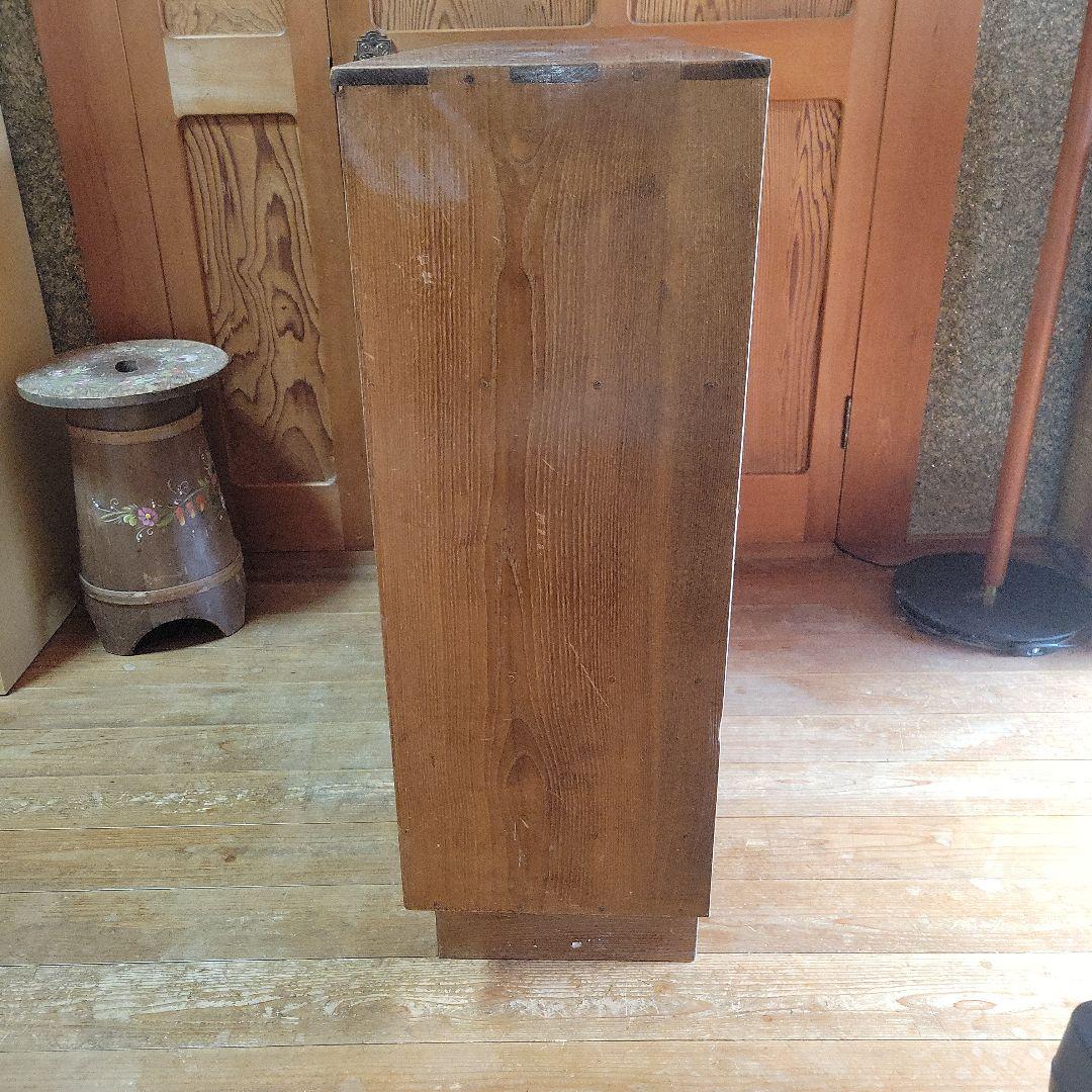 【昭和レトロ】茶箪笥 飾り彫り ガラス収納 アンティーク