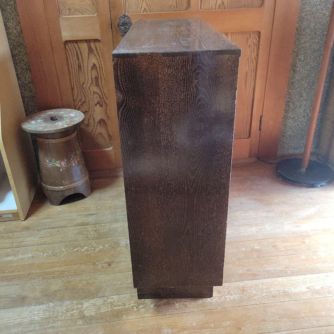 【昭和レトロ】茶箪笥 飾り彫り ガラス収納 アンティーク