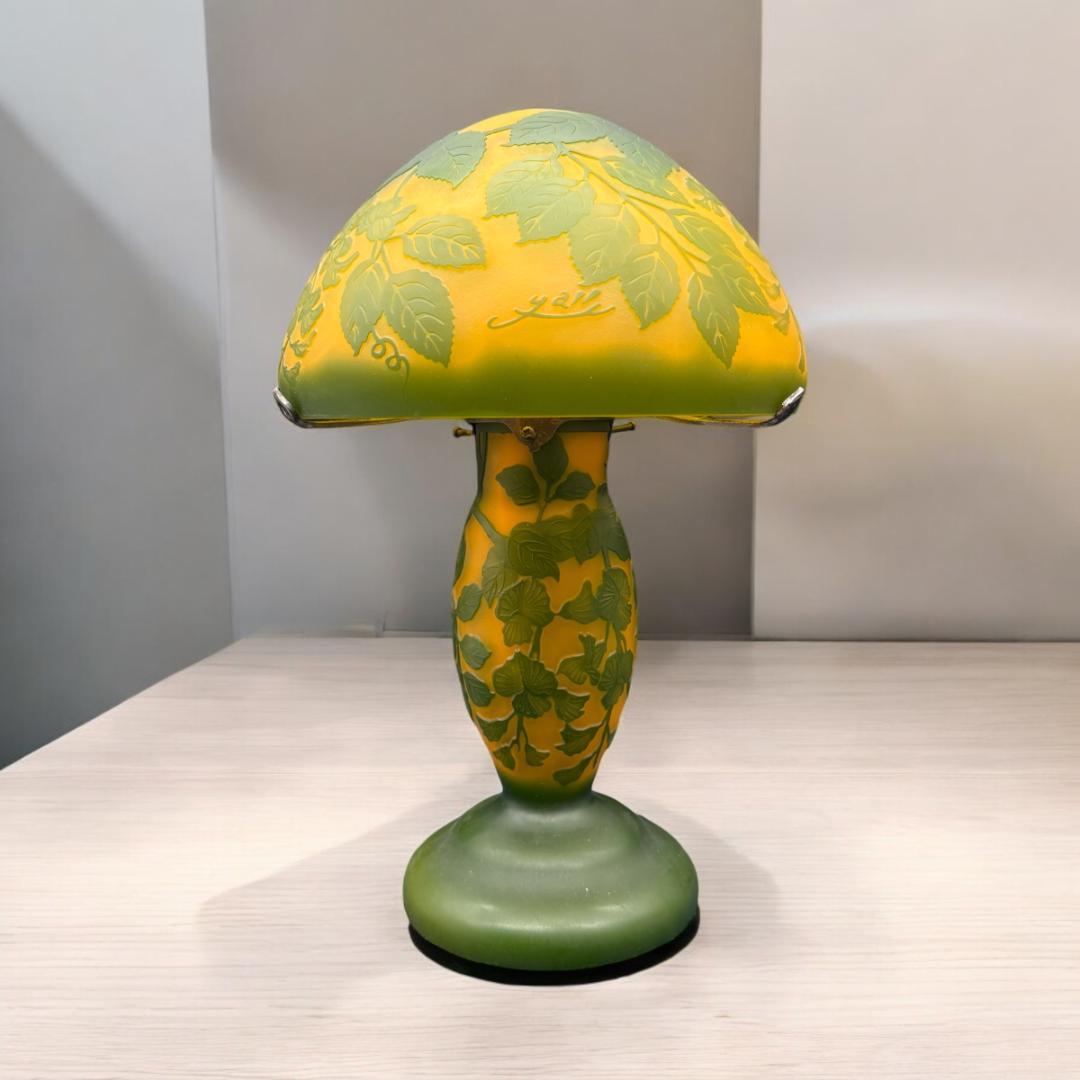 高さ33㎝【希少】エミールガレ風　レプリカ　ランプ　卓上照明
