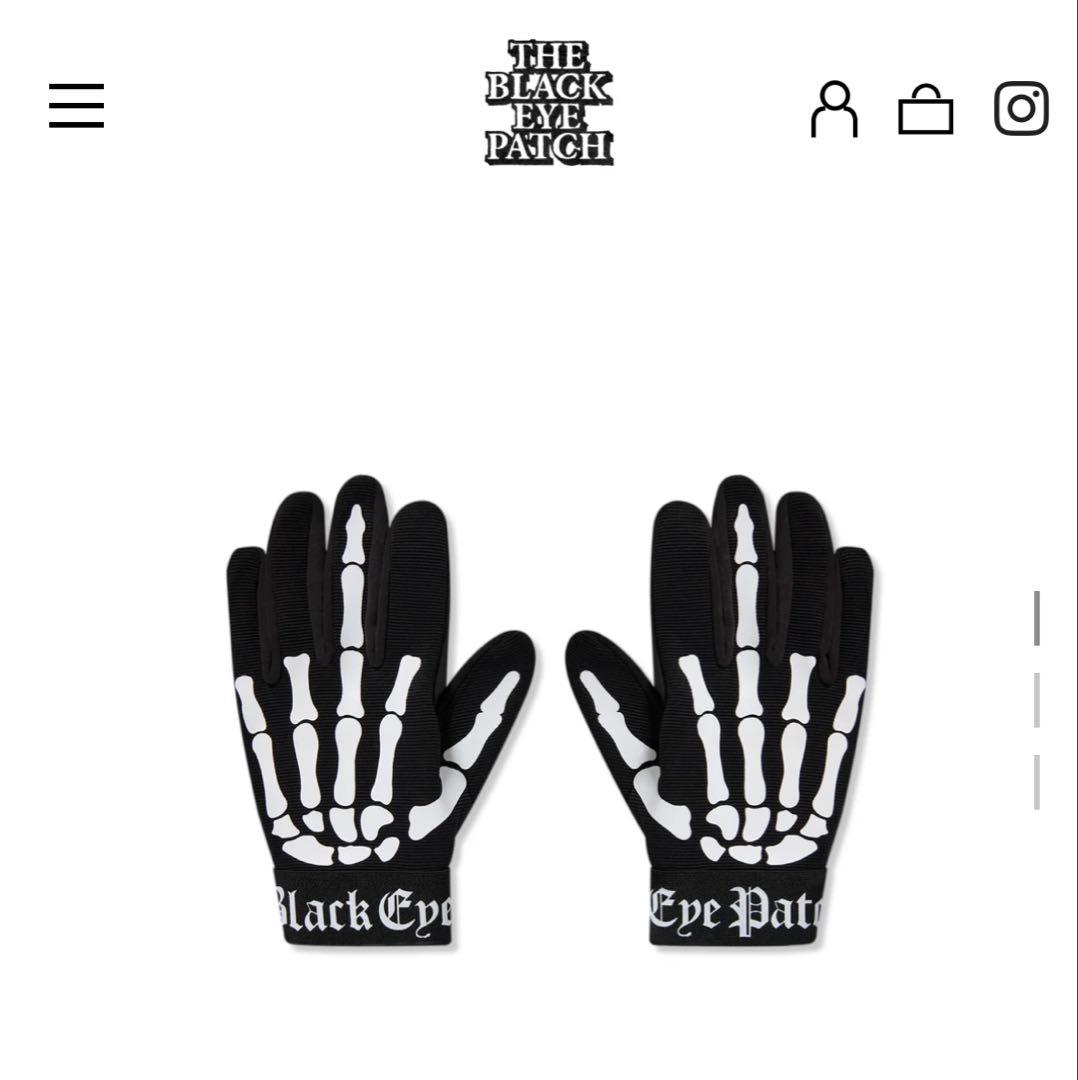 小物 Black eye patch Skelton gloves