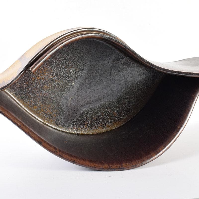 瀬戸焼　今野登志夫作　古瀬戸花器　共箱　V　7170C