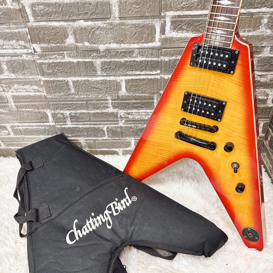 Chatting Bird フライングVタイプ フレイムトップ！セットネック仕様