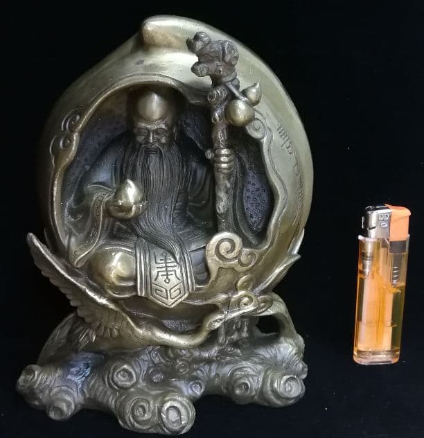 黄銅仙桃寿老人