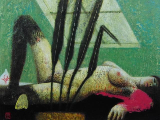 佐々木豊、アトリエの裸婦、希少な額装用画集より、新品高級額装付