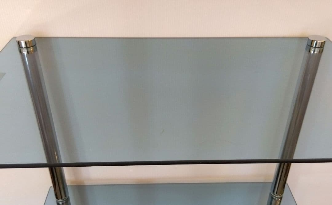 たーぼ　ガラスラック　ブルー　4段　強化ガラス