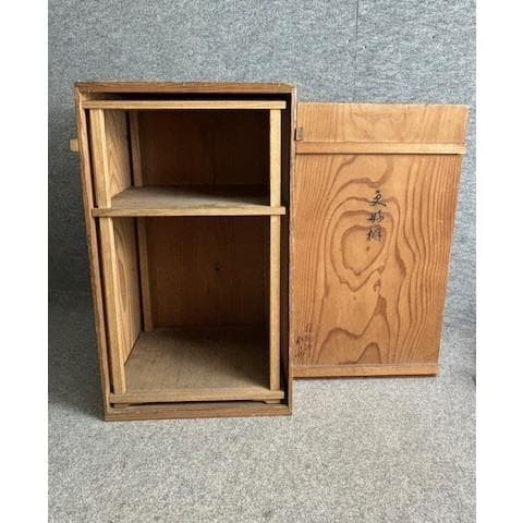 千家十職指物師駒沢利斎造二重棚更好棚共箱 [B2]