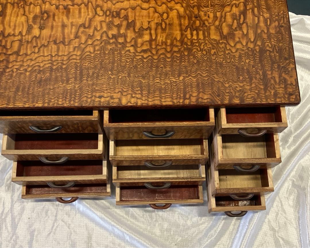 期間限定処分価格　銘木玉杢タモ　チェスト　年代物リメイク