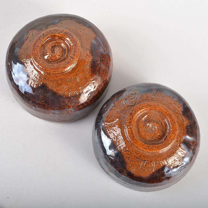 茶道具　大樋焼　大樋長阿弥造　飴釉茶碗　共箱　2点まとめて　V　6447