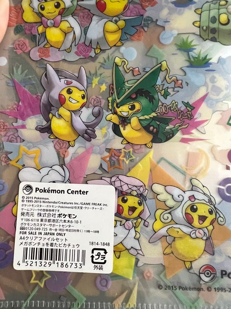 メガポンチョを着たピカチュウ　A4クリアファイルセット