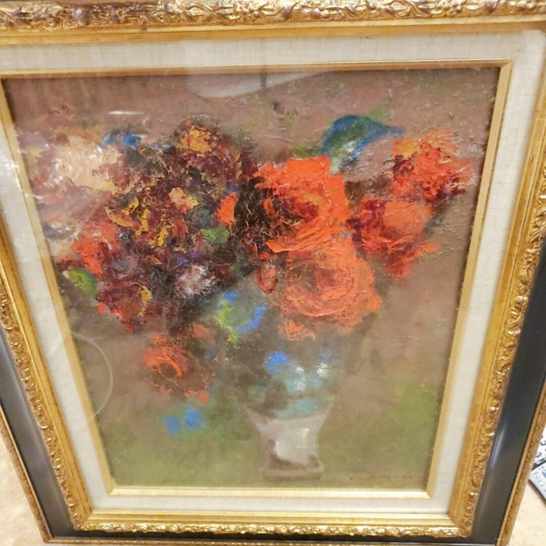 花瓶の花 油彩画