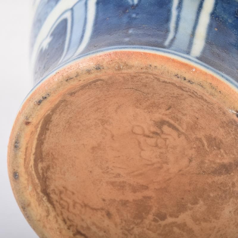 中国　青花　花卉雲龍鳳凰文　梅瓶　V　6953