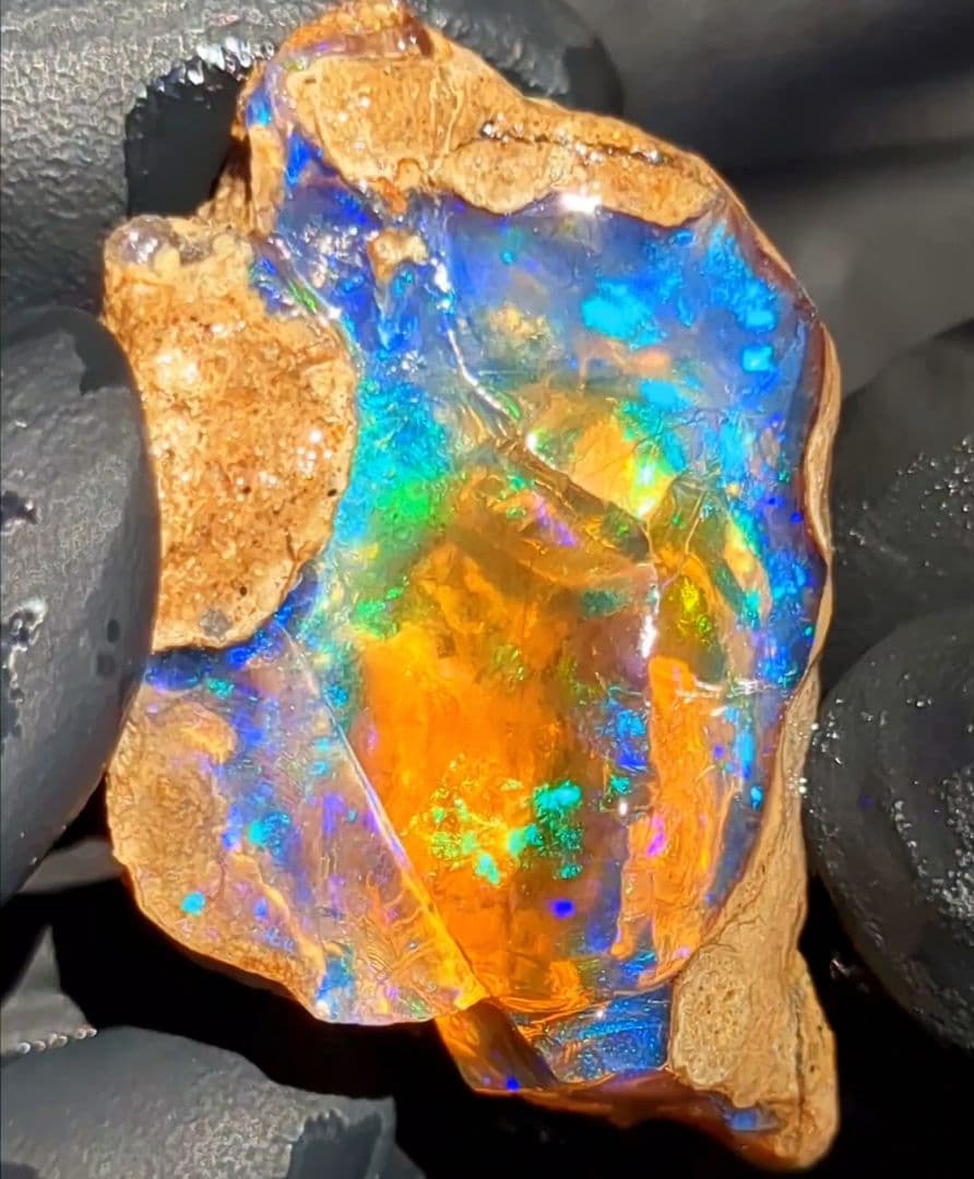 【79ct】エチオピア　オパール　原石　天然石　鉱物　標本　鉱石　ブルー