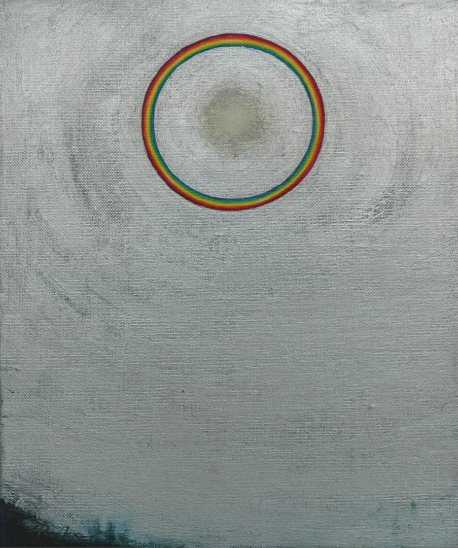 油絵 菅家令子 絵 絵画インテリア額付(黒) 油絵 F3-S72023 風景祈り