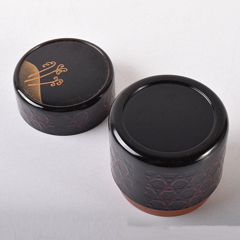 茶道具　岡本漆専堂　岡本昌三作　蕨蒔絵　棗　共箱　V　7322