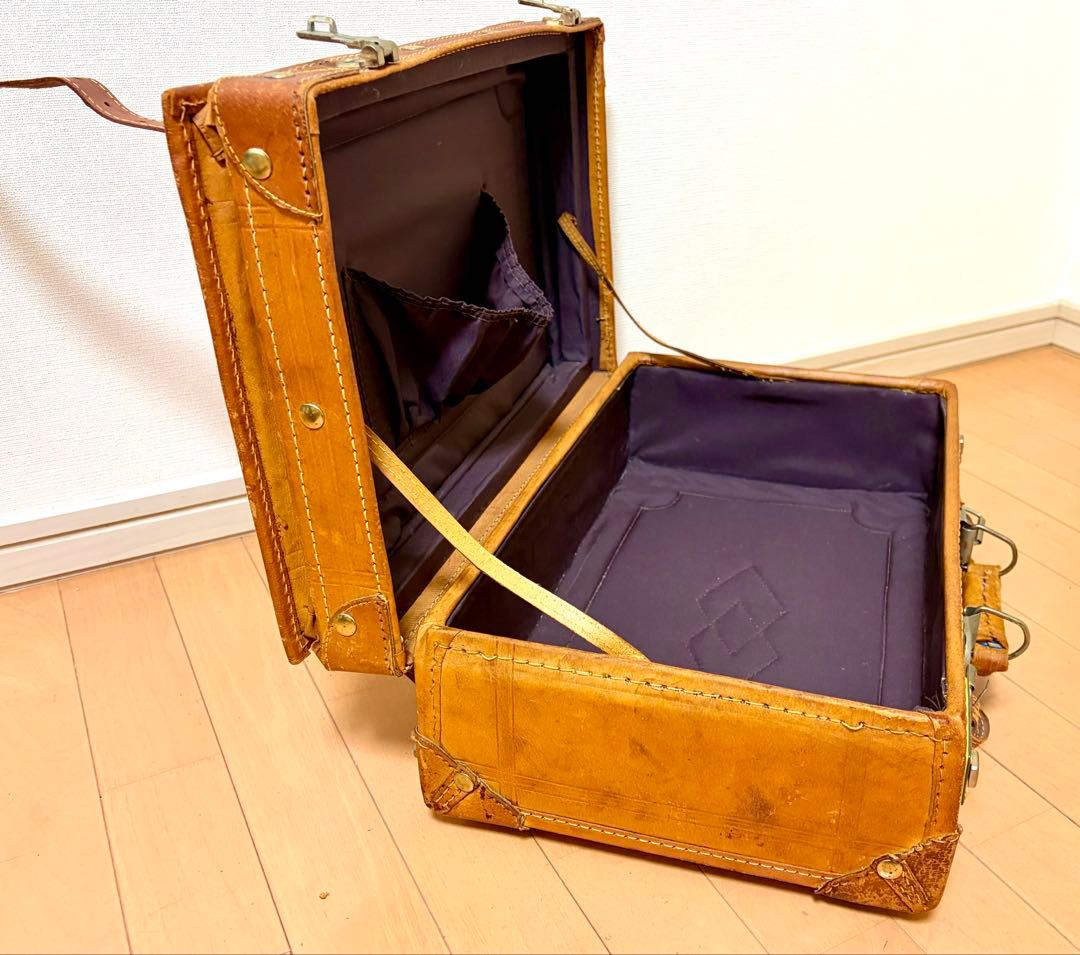 【レア】革製トランクケース アンティークヴィンテージスタイル アサヒビール 鍵付