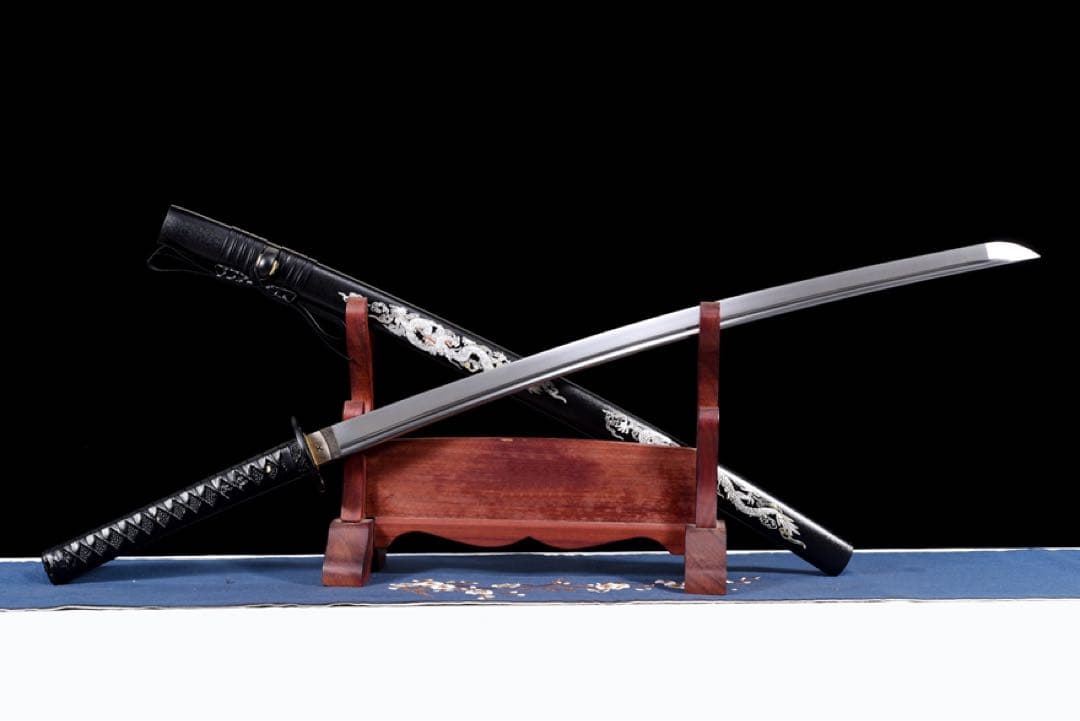 黒竜侍刀 2尺3寸 日本刀 模造刀 武具 舞踊刀 稽古 本牛革柄巻