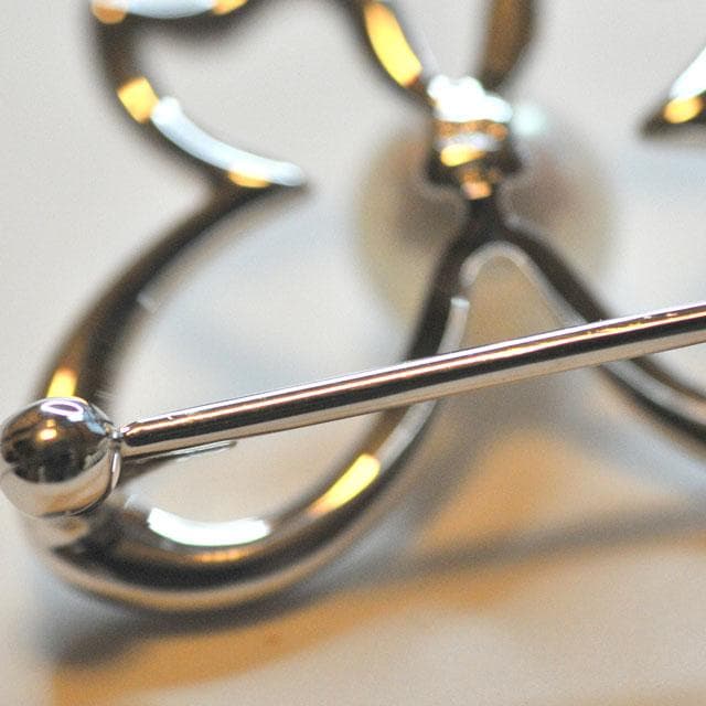 専用MIKIMOTO パール 蝶 ブローチ K18WG 3.9g 約6.5mm