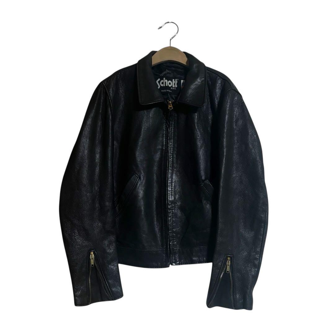 Schott 247W 短丈　シングルレザーライダース　レザージャケット　S