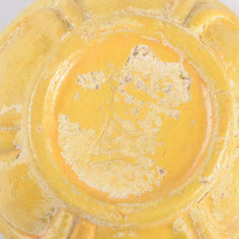 茶道具　永楽善五郎作　黄交趾　蕗の薹（フキノトウ）香合　共箱　C　9217