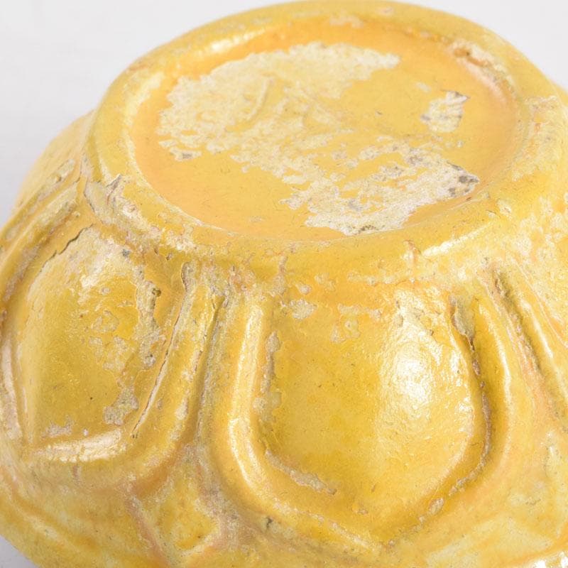 茶道具　永楽善五郎作　黄交趾　蕗の薹（フキノトウ）香合　共箱　C　9217