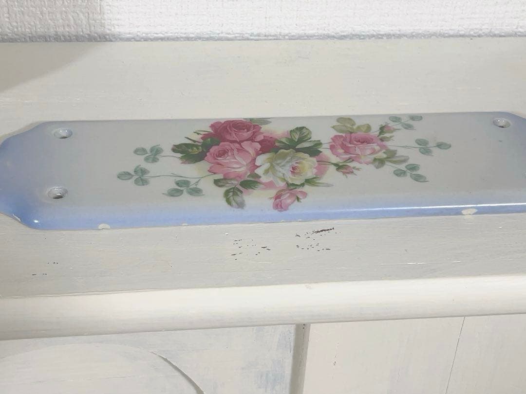 陶器製バラ柄ドアプレート＊アンティーク