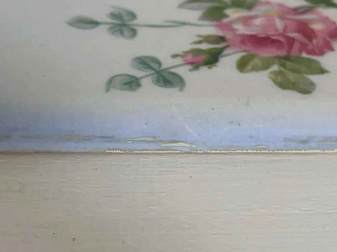 陶器製バラ柄ドアプレート＊アンティーク